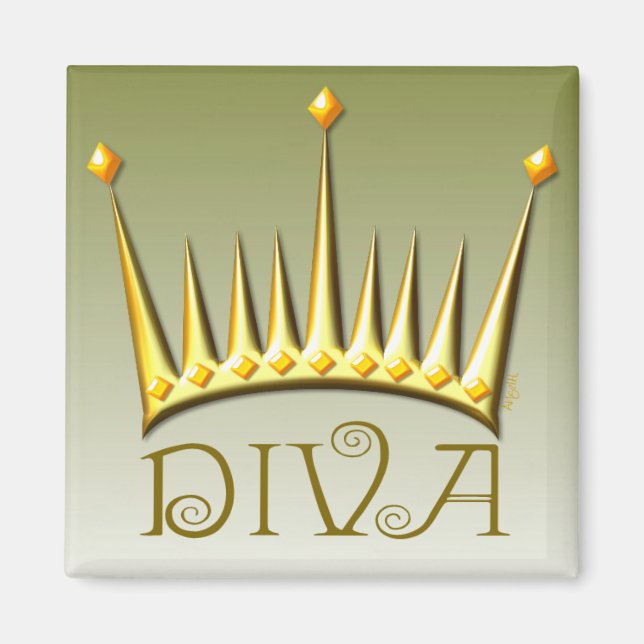 Diva magnet in gold AH2010 (Front)