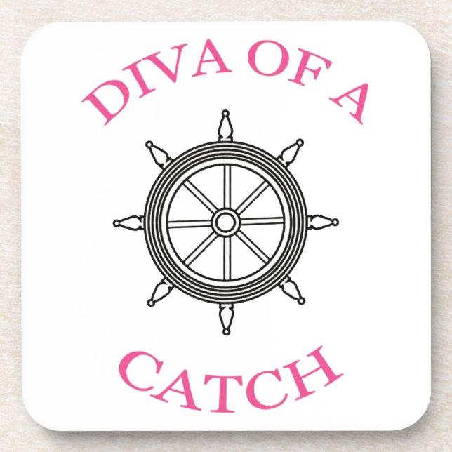 "Diva of a Catch" Nautical Coasters (Front)