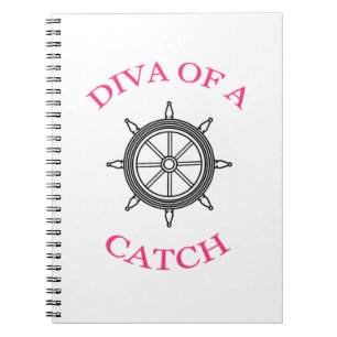 DIVA OF A CATCH Nautical Spiral Notebooks