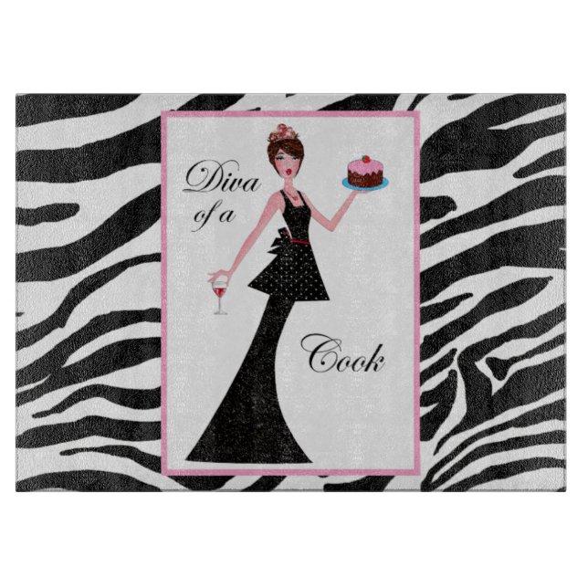 "Diva of a Cook" Cutting Board (Front)