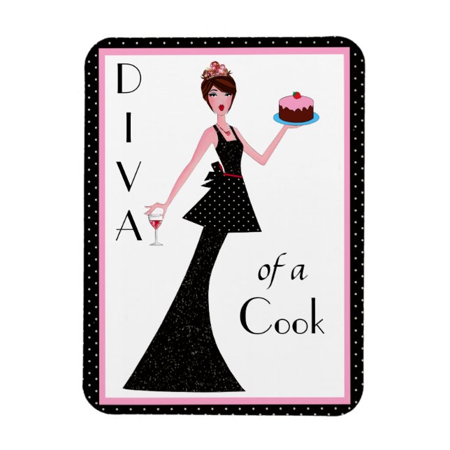 "Diva of a Cook"  Magnet (Vertical)