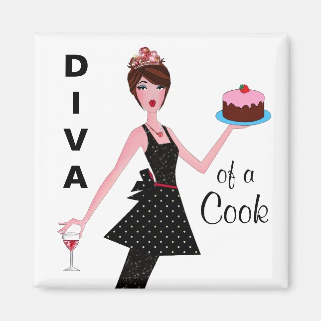 "Diva of a Cook" Magnets (Front)