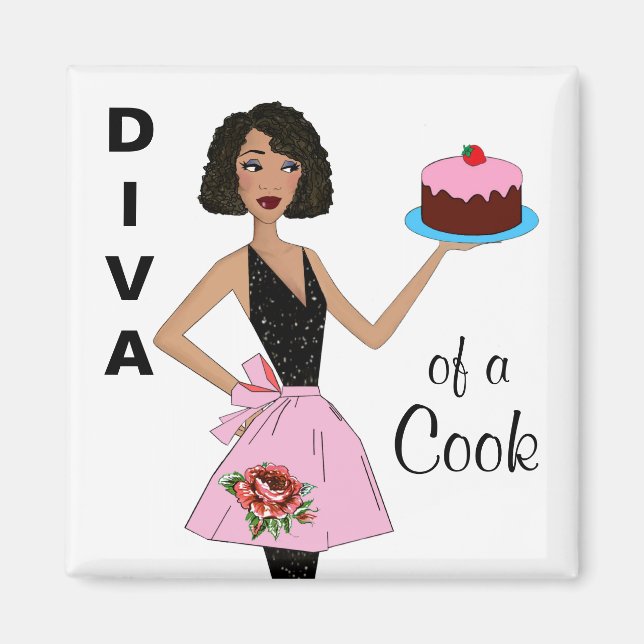 "Diva of a Cook" Magnets ethniques (Devant)