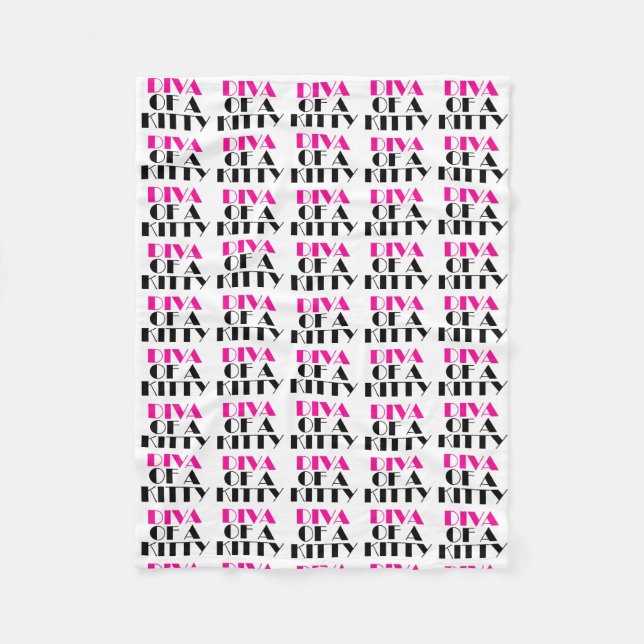 "DIVA of a Kitty" Fleece Blanket (Front)
