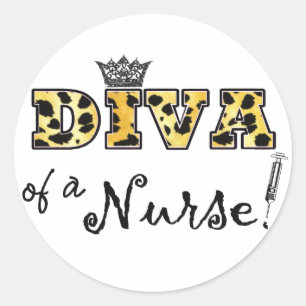 "DIVA of a Nurse!" Classic Round Sticker