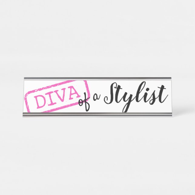 “DIVA” of a Stylist Desk Name Plate (Front)