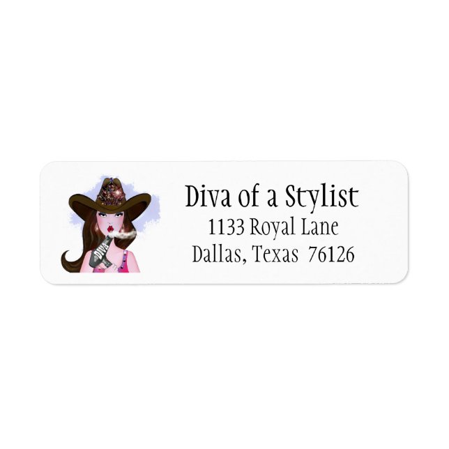 "Diva+of+a+Stylist" Étiquettes d'adresse de retour (Devant)
