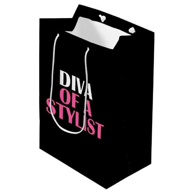 "DIVA OF A STYLIST" MEDIUM GIFT BAG (Front Angled)