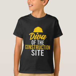 Diva Of The Construction Site Funny Construction W T-Shirt