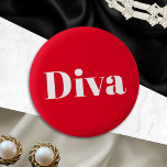 Diva Opera Singer Musician Performer Music Themed 2 Inch Round Button<br><div class="desc">Embrace your diva-ness with this cool and quirky button,  which features the word Diva in white on red. An ideal novelty gift for the star vocalist,  opera singer,  primadonna or theatrical actor.</div>