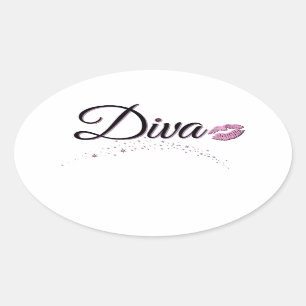 Diva Oval Sticker
