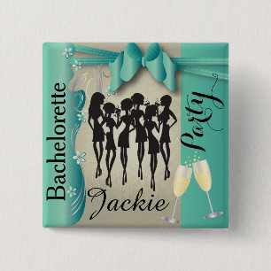 Diva Party Girls 2 Inch Square Button