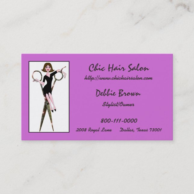 Diva Salon des cheveux Cartes de visite (Devant)