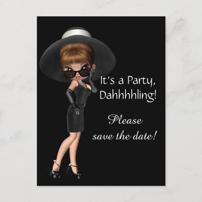 Diva Save the Date Announcement Postcard (Front)