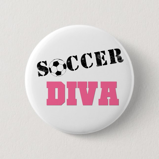 Diva Soccer 2 Inch Round Button (Front)