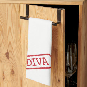 “DIVA - Stamped and Approved!” Kitchen Towel