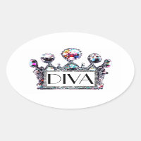 Diva Tiara Label Stickers