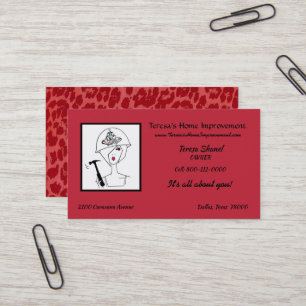 "Diva With Tiara Hard Hat" Business Card