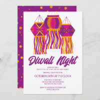 Divali Party Purple Pink Lantern Festive