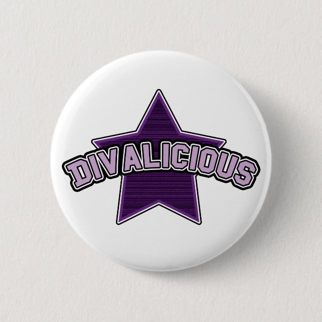Divalicious 2 Inch Round Button (Front)