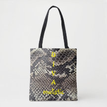 DIVAmalistic Brown Snakeskin Print Tote Bag