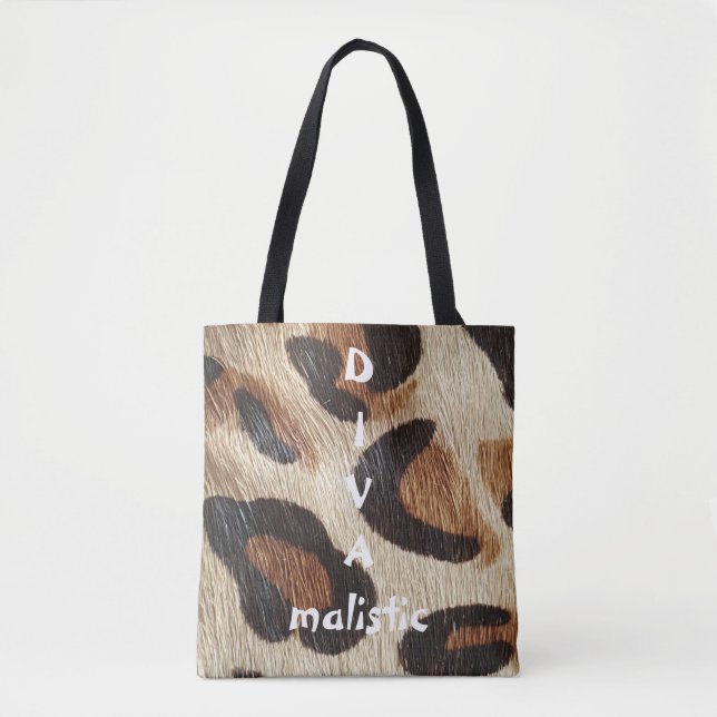 DIVAmalistic Leopard Print Tote Bag (Front)