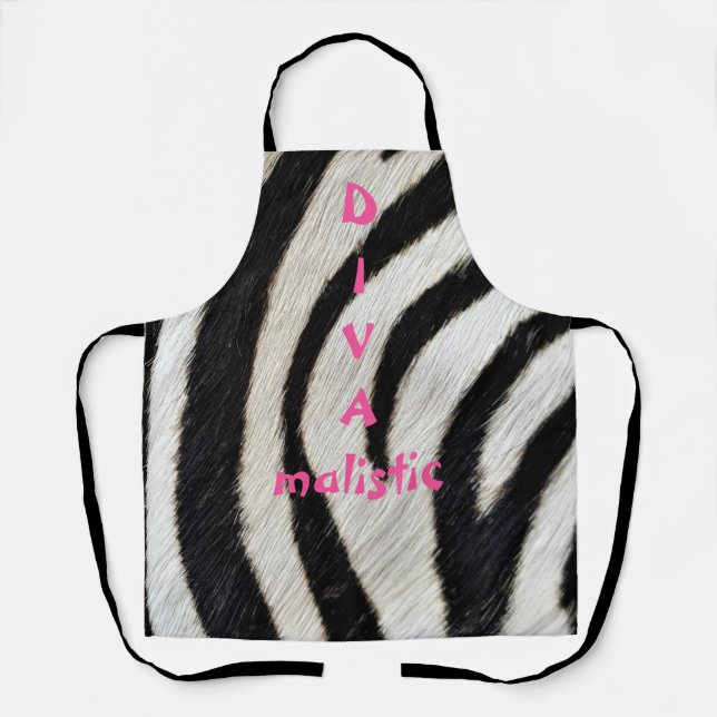 DIVAmalistic Zebra Print Apron (Front)