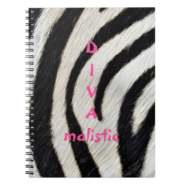 DIVAmalistic Zebra Print Notebook (Front)