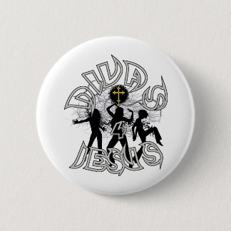 Divas for jesus black and white 2 inch round button