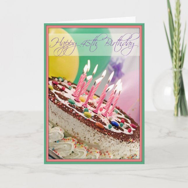 Diva's Happy 45th Birthday Card-Eat Cake! Card (Front)
