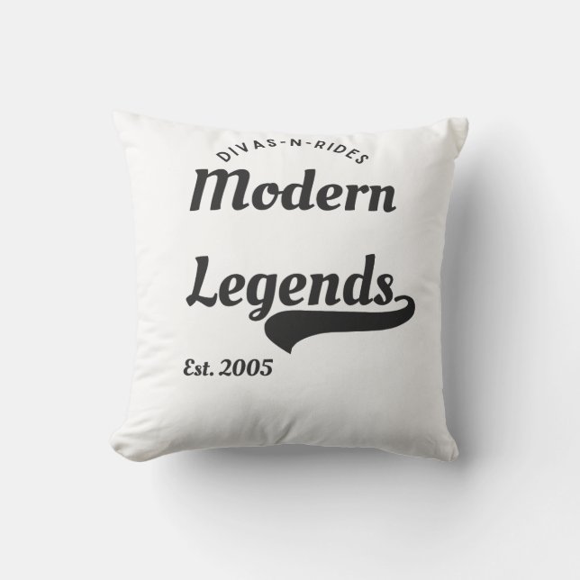 Divas-N-Rides Modern Legends One-Piece Throw Pillow (Front)