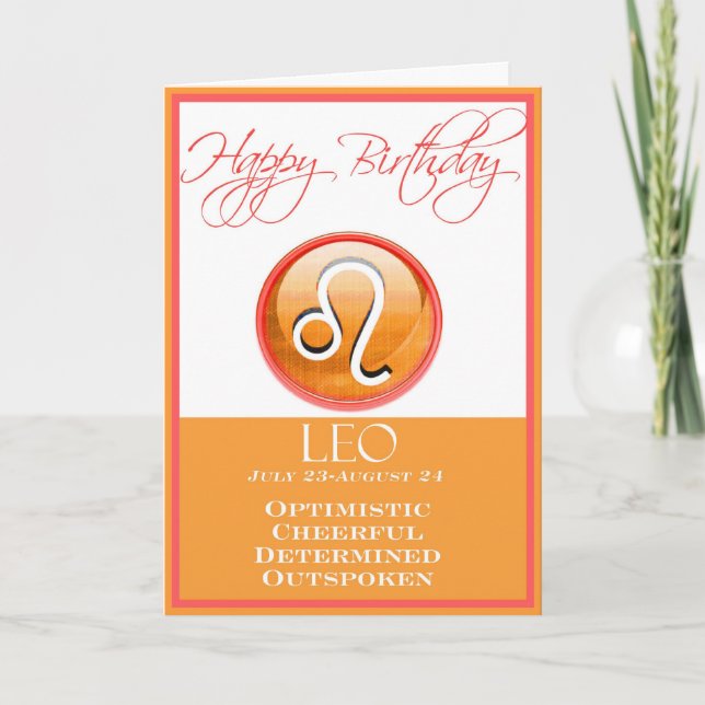 Diva's Zodiac Birthday Card for Leo (Front)