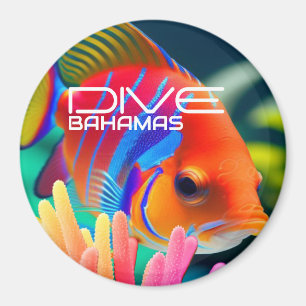 Dive Bahamas - round Magnet