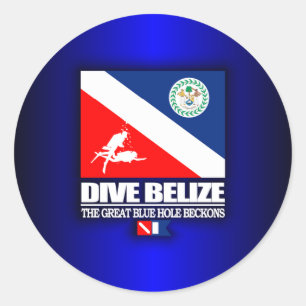 Dive Belize Classic Round Sticker