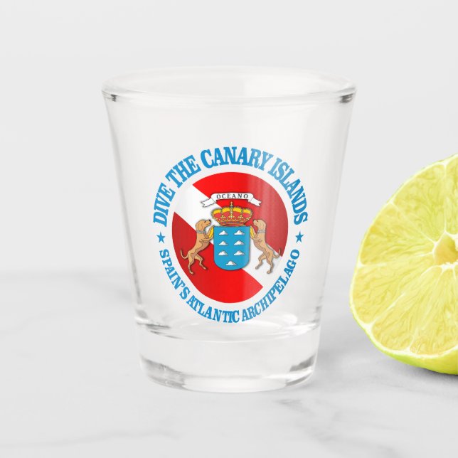 Dive Canary Islands (rd) Shot Glass (Front)