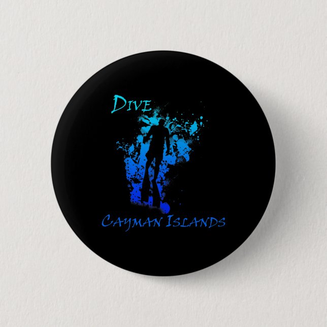 Dive Cayman Islands  2 Inch Round Button (Front)