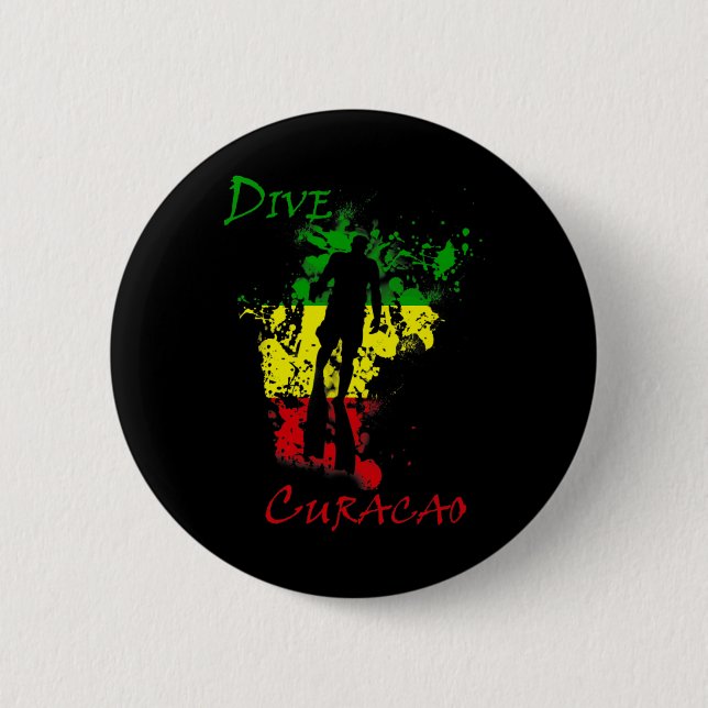 Dive Curacao  2 Inch Round Button (Front)