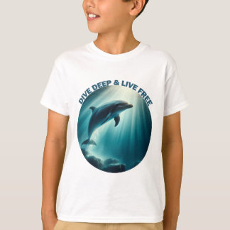 Dive Deep Live Free Dolphin T-Shirt