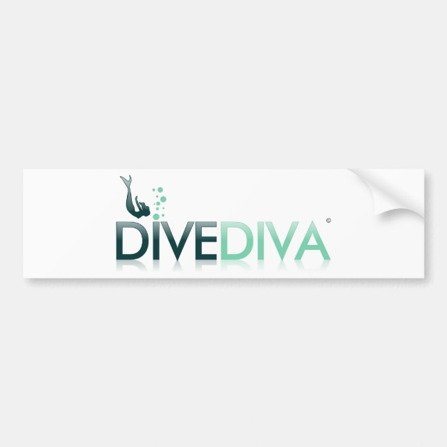 Dive Diva Below Bumper Sticker (Front)