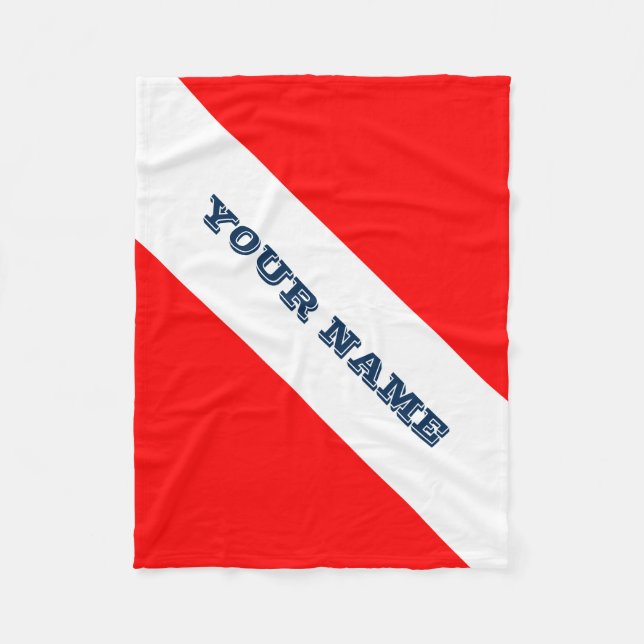 Dive Flag (Customizable) Fleece Blanket (Front)