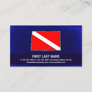 Dive flag customizable scuba instructor cards