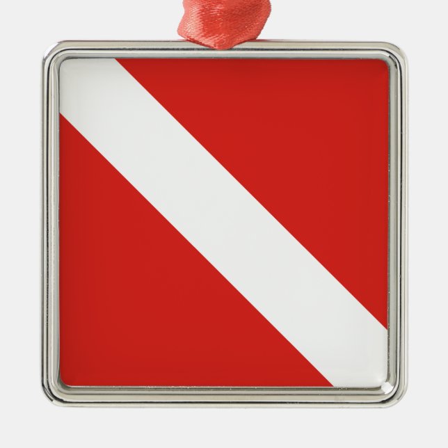 Dive Flag Metal Ornament (Front)