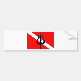 Dive Flag Trident Bumper Sticker
