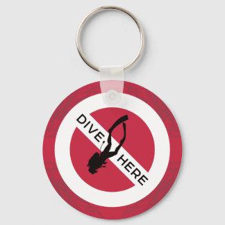 Dive Here Keychain