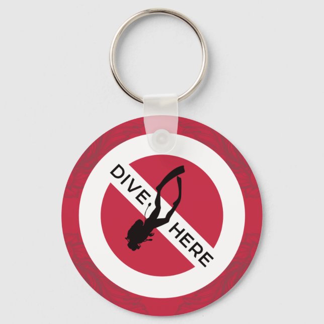 Dive Here Keychain (Front)