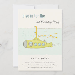 Dive In Undersea Submarine Any Age Birthday Invite