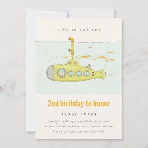 Dive In Undersea Submarine Any Age Birthday Invite