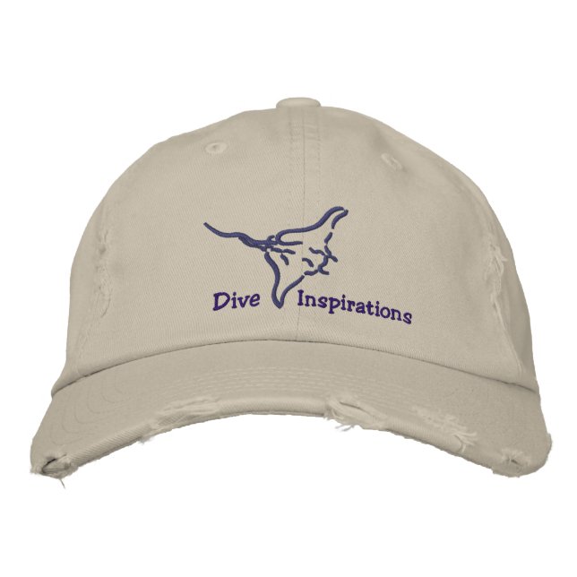 Dive Inspirations Flying Manta Embroidered Hat (Front)