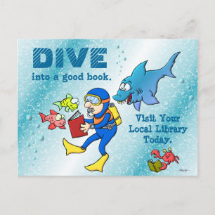 Dive Into A Good Book Postcard
