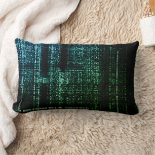 Dive into Digital Serenity: Binary Bliss Lumbar Pillow